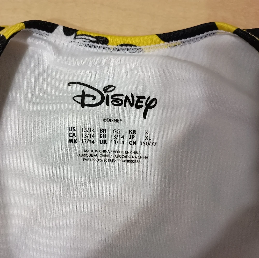 Forever 21 Kids Yellow Mickey Mouse One-Piece Swimsuit